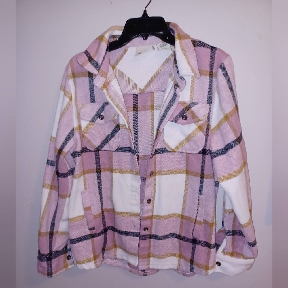 River Trail Women's Pink and White Plaid Jacket